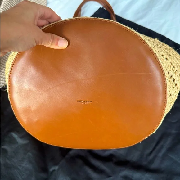 Saint Laurent Bag Panier Medium Raffia Vegetable-tanned Leather - Picture 5 of 7